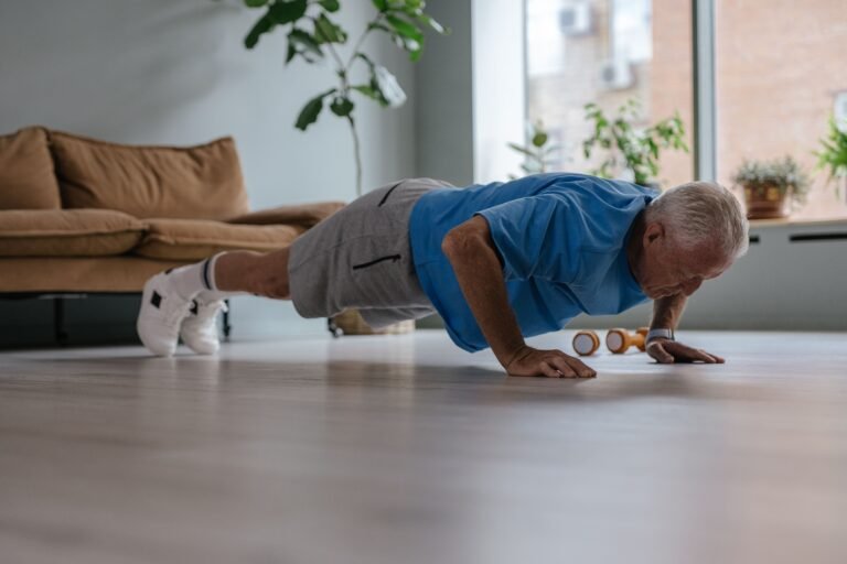 Man performing strength training after 50 to preserve muscle and support healthy aging