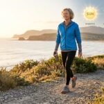 Adult over 50 walking in sunlight to support vitamin D for healthy aging